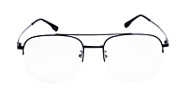 Soigné Unisex Half Rimmed Square Spectacle Frame.Matte Black Color-Large