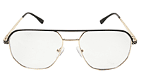 Soigné Unisex Aviator Spectacle Frame.Golden&Black-Medium