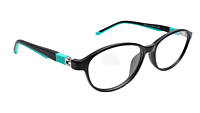 Soigné Kids&Teens Oval Spectacle Frame.Black&Green.(10-14)Y-Unisex