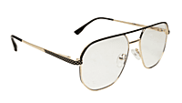 Soigné Unisex Aviator Spectacle Frame.Golden&Black-Medium