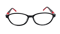 Soigné Kids&Teens Oval Spectacle Frame.Black&Red.(10-14)Y-Unisex
