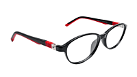Soigné Kids&Teens Oval Spectacle Frame.Black&Red.(10-14)Y-Unisex