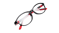 Soigné Kids&Teens Oval Spectacle Frame.Black&Red.(10-14)Y-Unisex