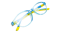 Soigné Kids&Teens Oval Spectacle Frame.Blue&Yellow.(10-14)Y-Unisex