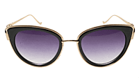 Soigné Female Oversized Cat Eye Sunglasses.Golden&Black Soigné Female Oversized Cat Eye Sunglasses.Golden&Black