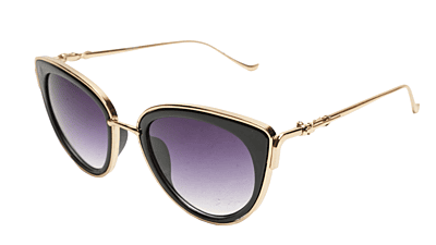 Soigné Female Oversized Cat Eye Sunglasses.Golden&Black
