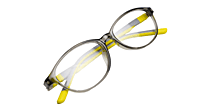 Soigné Kids&Teens Oval Spectacle Frame.Gray&Yellow.(10-14)Y-Unisex