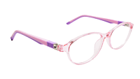 Soigné Kids Oval Spectacle Frame.See Through Pink Rim.(10-14)Y-Girl