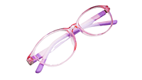 Soigné Kids Oval Spectacle Frame.See Through Pink Rim.(10-14)Y-Girl