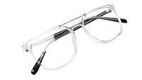 Soigné Unisex Large Square Spectacle Frame.Transparent&Black