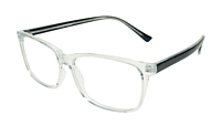 Soigné Unisex Large Rectangular Spectacle Frame.Transparent&Black