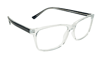 Soigné Unisex Large Rectangular Spectacle Frame.Transparent&Black