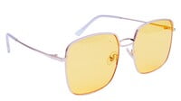 Female Oversized Square Sunglasses. Yellow Color UV Protected Flat Lens.