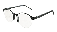 Soigné Unisex Black&Gray Half Rim Round Spectacle Frame-Medium