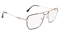 Soigné Unisex Rectangular Spectacle Frame.Black&Gold-Medium