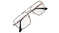 Soigné Unisex Rectangular Spectacle Frame.Black&Gold-Medium