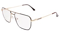 Soigné Unisex Rectangular Spectacle Frame.Brown&Gold-Medium