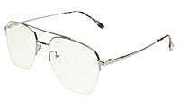 Soigné Unisex Half Rimmed Square Spectacle Frame.Gray-Large