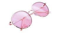 Female Medium Round Sunglasses. Golden Frame.