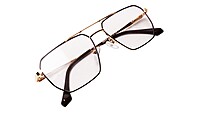 Soigné Unisex Rectangular Spectacle Frame.Brown&Gold-Medium