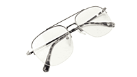 Soigné Unisex Half Rimmed Square Spectacle Frame.Gray-Large