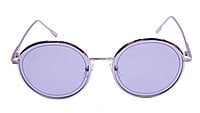 Female Medium Round Sunglasses. Silver Frame.