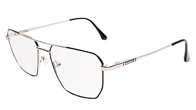 Soigné Unisex Rectangular Spectacle Frame.Silver&Gold-Medium Soigné Unisex Rectangular Spectacle Frame.Silver&Gold-Medium