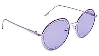 Female Medium Round Sunglasses. Silver Frame.