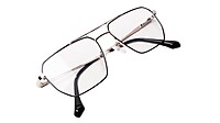 Soigné Unisex Rectangular Spectacle Frame.Silver&Gold-Medium