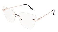 Soigné Female Oversized Rimless CatEye Spectacle Frame.RoseGold&Black Soigné Female Oversized Rimless CatEye Spectacle Frame.RoseGold&Black