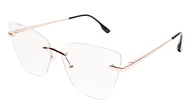 Soigné Female Oversized Rimless CatEye Spectacle Frame.RoseGold&Black Soigné Female Oversized Rimless CatEye Spectacle Frame.RoseGold&Black