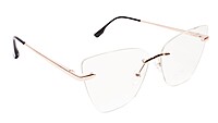 Soigné Female Oversized Rimless CatEye Spectacle Frame.RoseGold&Black Soigné Female Oversized Rimless CatEye Spectacle Frame.RoseGold&Black