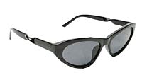 Soigné Female Large Cat Eye Sunglasses.Glossy Black Color Soigné Female Large Cat Eye Sunglasses.Glossy Black Color