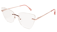 Soigné Female Oversized Rimless CatEye Spectacle Frame.RoseGold&Pink Soigné Female Oversized Rimless CatEye Spectacle Frame.RoseGold&Pink