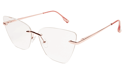Soigné Female Oversized Rimless CatEye Spectacle Frame.RoseGold&Pink Soigné Female Oversized Rimless CatEye Spectacle Frame.RoseGold&Pink