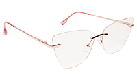 Soigné Female Oversized Rimless CatEye Spectacle Frame.RoseGold&Pink Soigné Female Oversized Rimless CatEye Spectacle Frame.RoseGold&Pink