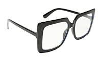 Soigné Unisex Oversized Square Spectacle Frame.Glossy Black Frame