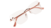 Soigné Female Oversized Rimless CatEye Spectacle Frame.RoseGold&Pink Soigné Female Oversized Rimless CatEye Spectacle Frame.RoseGold&Pink