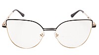 Soigné Female Oversize Cat Eye Spectacle Frame.Gold&Black