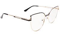 Soigné Female Oversize Cat Eye Spectacle Frame.Gold&Black