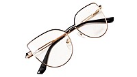 Soigné Female Oversize Cat Eye Spectacle Frame.Gold&Black