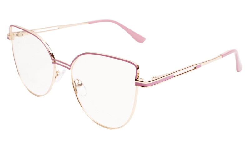 Soigné Female Oversize Cat Eye Spectacle Frame.Gold&Pink Soigné Female Oversize Cat Eye Spectacle Frame.Gold&Pink