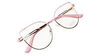 Soigné Female Oversize Cat Eye Spectacle Frame.Gold&Pink Soigné Female Oversize Cat Eye Spectacle Frame.Gold&Pink