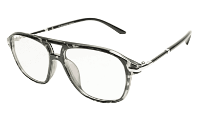 Soigné Unisex Large Rectangular Spectacle Frame.Transparent&Black Color