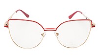 Soigné Female Oversize Cat Eye Spectacle Frame.Gold&Red Soigné Female Oversize Cat Eye Spectacle Frame.Gold&Red