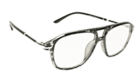 Soigné Unisex Large Rectangular Spectacle Frame.Transparent&Black Color