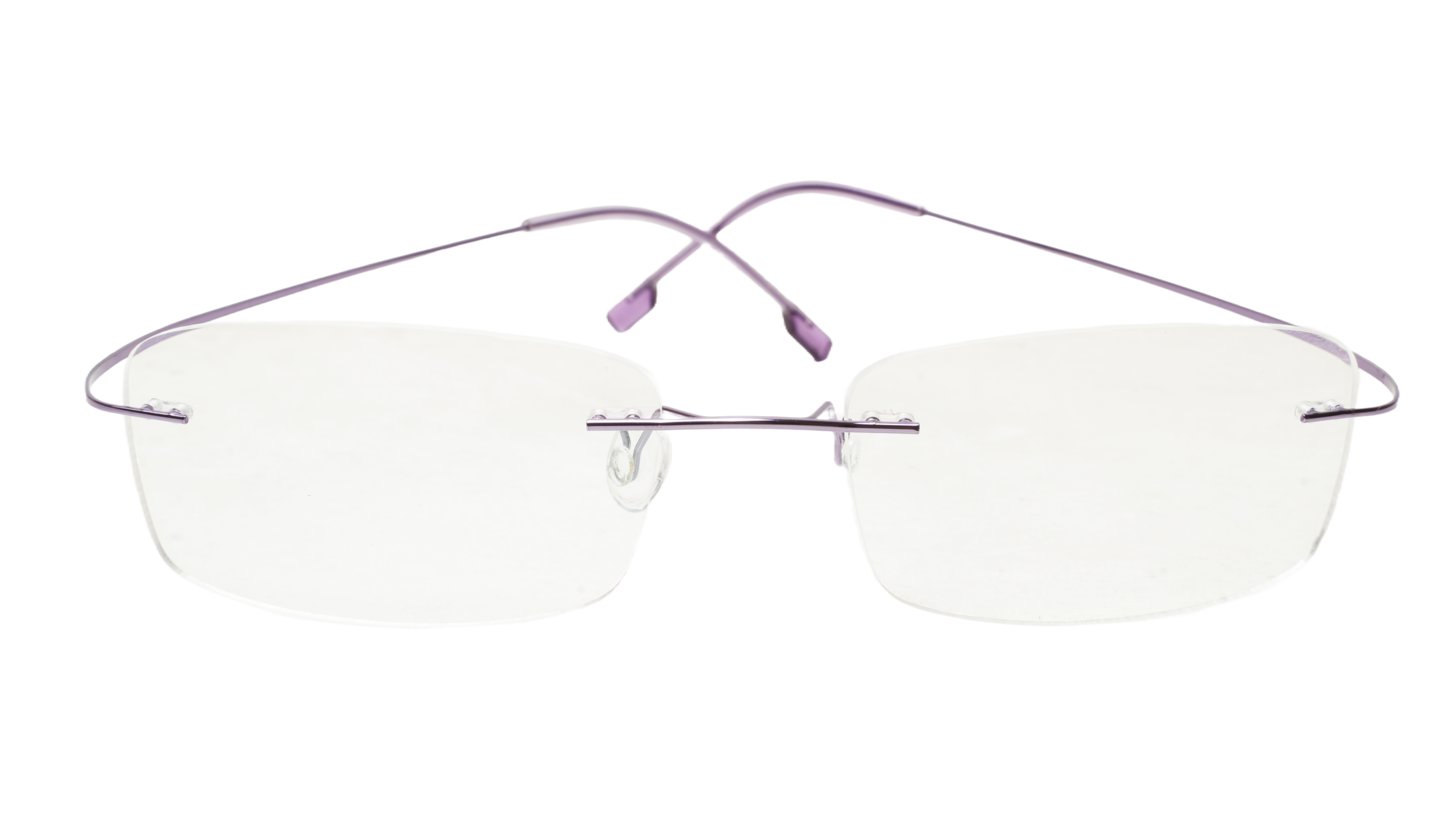 Soigné Female Rectangular Rimless Flexible Spectacle Frame-Purple-Medium Soigné Female Rectangular Rimless Flexible Spectacle Frame-Purple-Medium