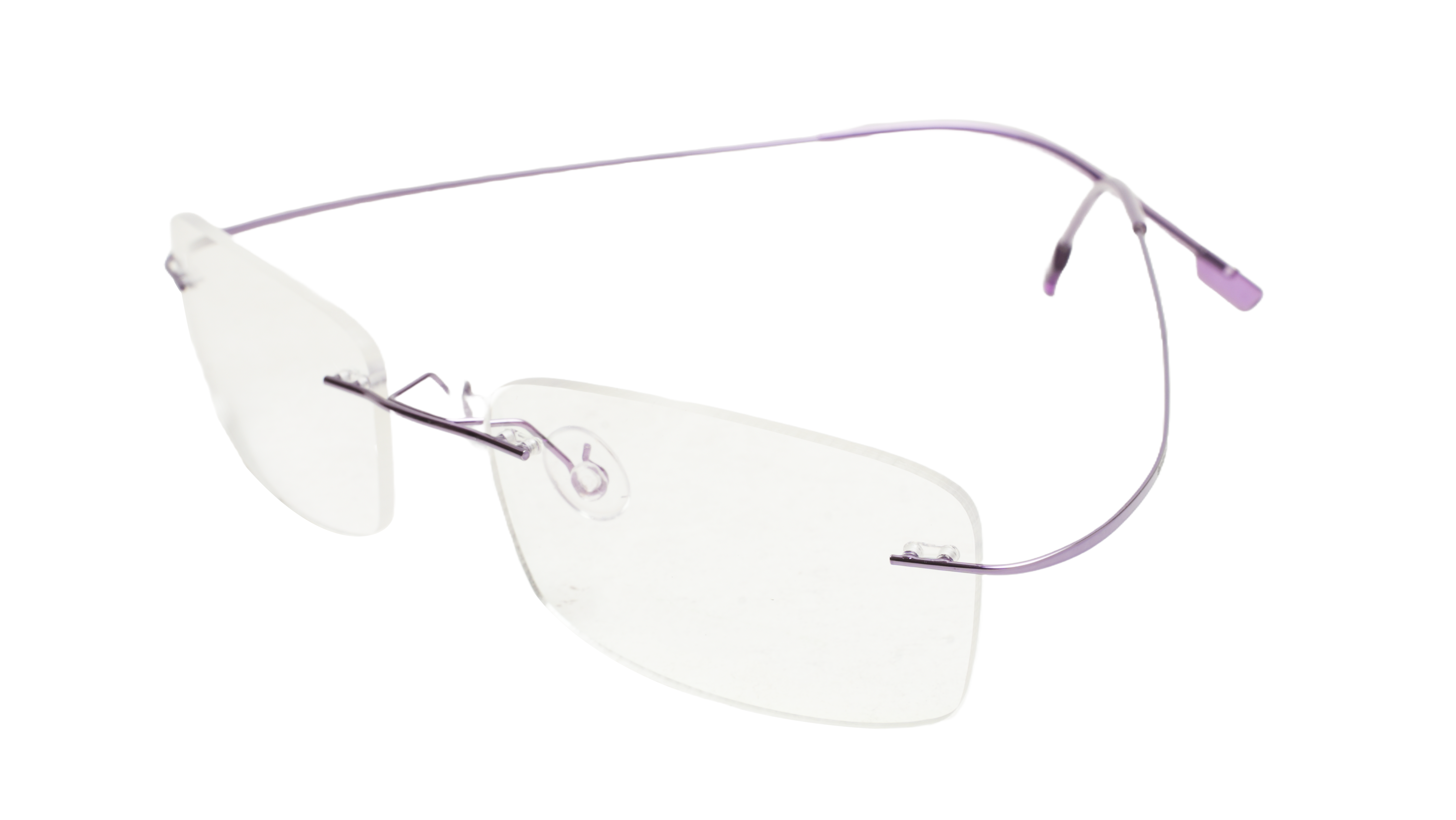 Soigné Female Rectangular Rimless Flexible Spectacle Frame-Purple-Medium Soigné Female Rectangular Rimless Flexible Spectacle Frame-Purple-Medium
