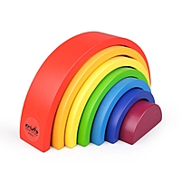 Rainbow Stacker | Ages 3+ 14 Colourful Stacking Pieces | Balance, Sequencing & Open-Ended Construction