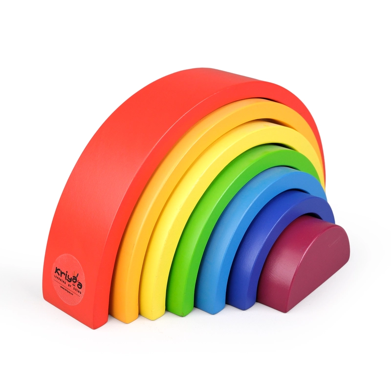 Rainbow Stacker | Ages 3+ 14 Colourful Stacking Pieces | Balance, Sequencing & Open-Ended Construction